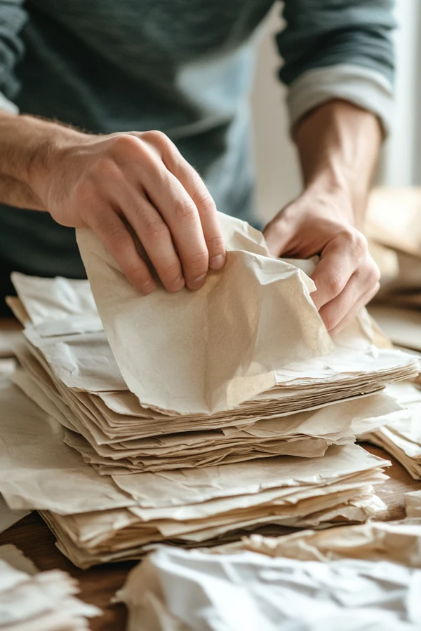 Debt consolidation solo fund — hands organizing papers into one pile, from chaos to order metaphor